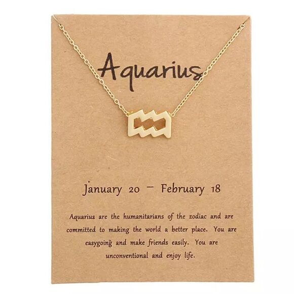 🆕Aquarius Zodiac Astrology Pendant Necklace - Picture 1 of 5